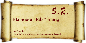 Strauber Rázsony névjegykártya